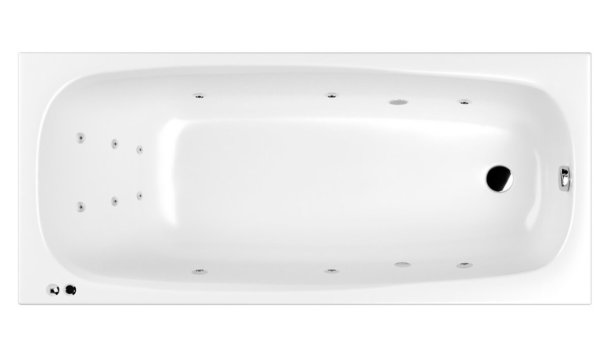 Изображение товара Гидромассажная ванна Whitecross Layla Line 180х80 см с системой массажа и армировкой