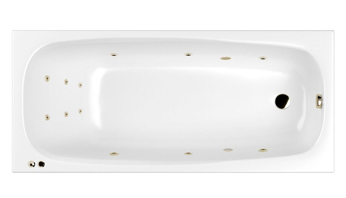 Изображение товара Гидромассажная ванна Whitecross Layla Line 180x80 см, акрил, бело-бронзовая