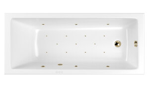Изображение товара Ванна гидромассажная Whitecross Wave Relax, 160 х 70 см, увеличенная толщина акрила, усиленная армировка, белый/бронза, 0101.160070.100.RELAX.BR