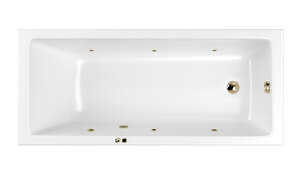 Изображение товара Ванна гидромассажная Whitecross Wave Soft, 160 х 70 см, увеличенная толщина акрила, усиленная армировка, белый/бронза, 0101.160070.100.SOFT.BR