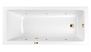 Изображение товара Ванна гидромассажная Whitecross Wave Soft, 150 х 70 см, увеличенная толщина акрила, усиленная армировка, белый/золото, 0101.150070.100.SOFT.GL