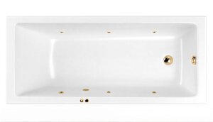 Изображение товара Ванна гидромассажная Whitecross Wave Soft, 150 х 70 см, увеличенная толщина акрила, усиленная армировка, белый/золото, 0101.150070.100.SOFT.GL