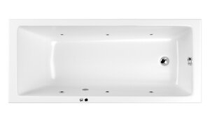 Изображение товара Ванна гидромассажная Whitecross Wave Soft, 150 х 70 см, увеличенная толщина акрила, усиленная армировка, белый/хром, 0101.150070.100.SOFT.CR