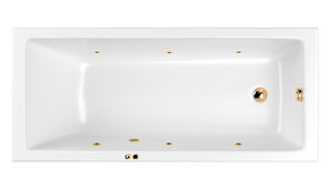 Изображение товара Ванна гидромассажная Whitecross Wave Soft, 170 х 70 см, увеличенная толщина акрила, усиленная армировка, белый/золото, 0101.170070.100.SOFT.GL