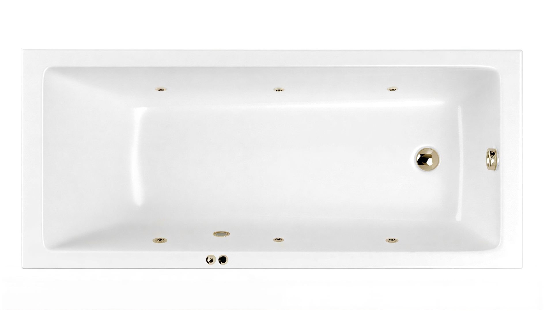 Изображение товара Ванна гидромассажная Whitecross Wave Soft, 170 х 70 см, увеличенная толщина акрила, усиленная армировка, белый/бронза, 0101.170070.100.SOFT.BR