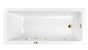 Изображение товара Ванна гидромассажная Whitecross Wave Soft, 170 х 75 см, увеличенная толщина акрила, усиленная армировка, белый/золото, 0101.170075.100.SOFT.GL