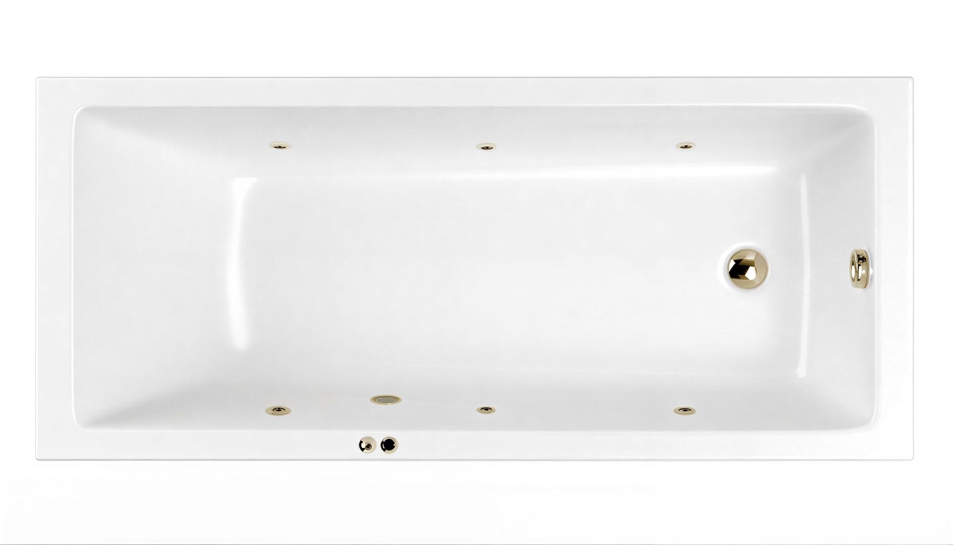Изображение товара Ванна гидромассажная Whitecross Wave Soft, 170 х 75 см, увеличенная толщина акрила, усиленная армировка, белый/бронза, 0101.170075.100.SOFT.BR