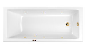 Изображение товара Ванна гидромассажная Whitecross Wave Soft, 180 х 80 см, увеличенная толщина акрила, усиленная армировка, белый/золото, 0101.180080.100.SOFT.GL