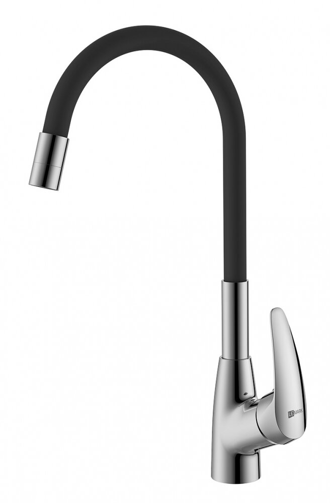 Изображение товара Смеситель Lemark Linara LM0415C-Black для кухонной мойки, с гибким изливом, хром/черный