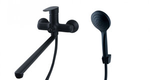 Изображение товара Смеситель Smartsant Смарт-Бриз SM343502BK для ванны и душа черный матовый