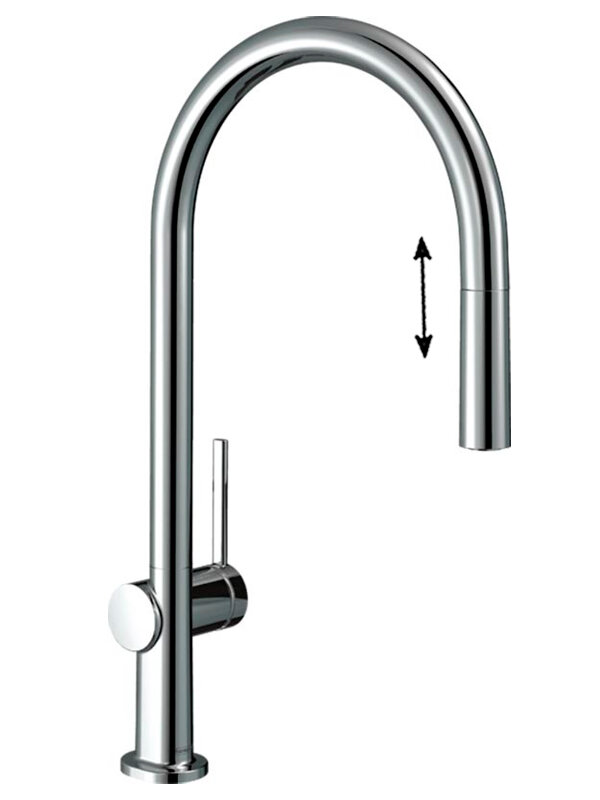 Изображение товара Кухонный смеситель Hansgrohe Talis 72802000 с вытяжным изливом хром Изображение товара Кухонный смеситель Hansgrohe Talis 72802000 с вытяжным изливом хром