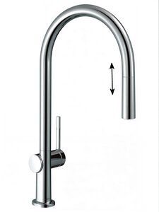 Изображение товара Смеситель для кухонной Hansgrohe Talis, 72802000, с вытяжным изливом, хром