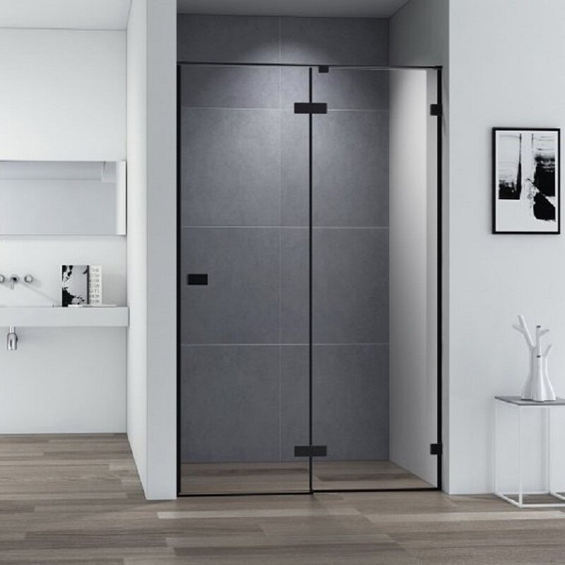 Изображение товара Душевая дверь в нишу Cezares Bellagio 100 см стекло прозрачное профиль черный матовый