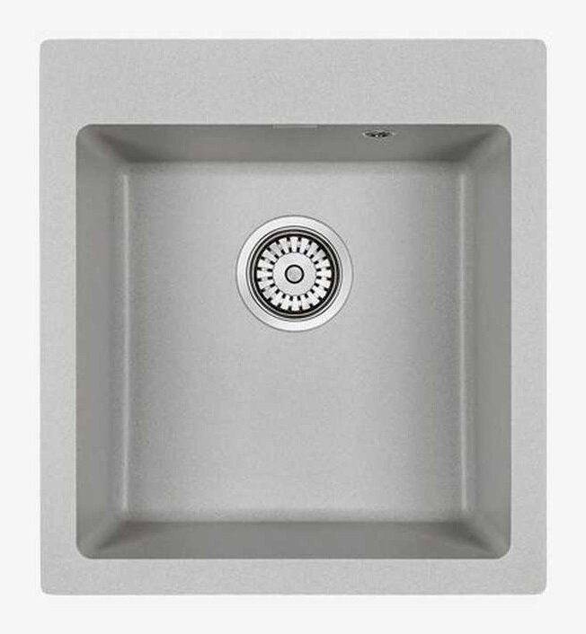 Изображение товара Мойка кухонная Paulmark Kante PM104651-GR, 46.5 см, кварцевая, серый