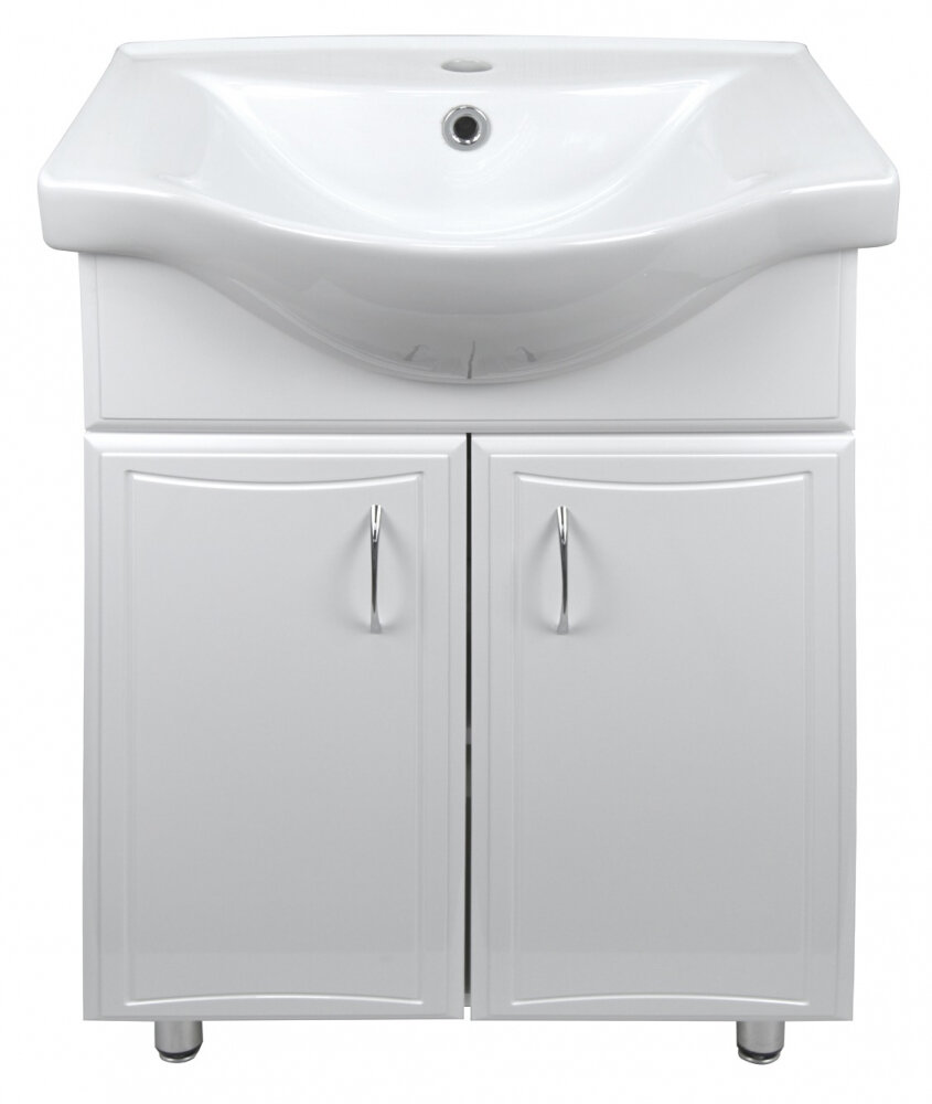 Изображение товара Тумба с раковиной Loranto Коралл 55 см напольная белый глянцевый Россия