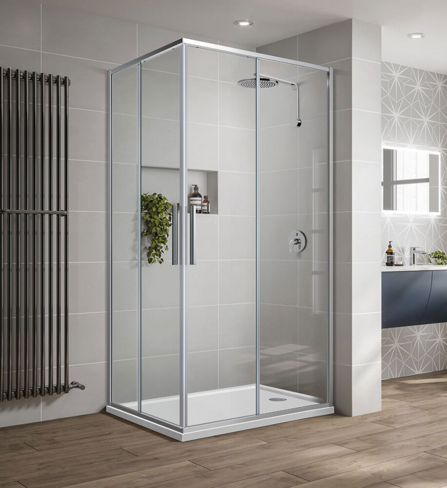 Изображение товара Душевой уголок Vincea Slim-U 90 x 90 см, стекло прозрачное, профиль хром, VSS-2SU900CL