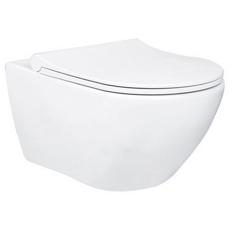 Изображение товара Подвесной унитаз Gural VIT Luna LN31DAK01-SL, безободковый, с сиденьем Slim Soft Close, белый Изображение товара Подвесной унитаз Gural VIT Luna LN31DAK01-SL, безободковый, с сиденьем Slim Soft Close, белый