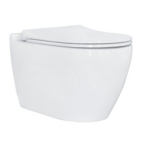 Изображение товара Подвесной унитаз Gural VIT Uno 53, безободковый, с сиденьем Slim Soft Close, белый, UN31DAK01-SL