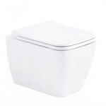 Подвесной унитаз Gural VIT Nova NO31DAK01-SL, безободковый, с сиденьем Slim Soft Close, белый - фото 1