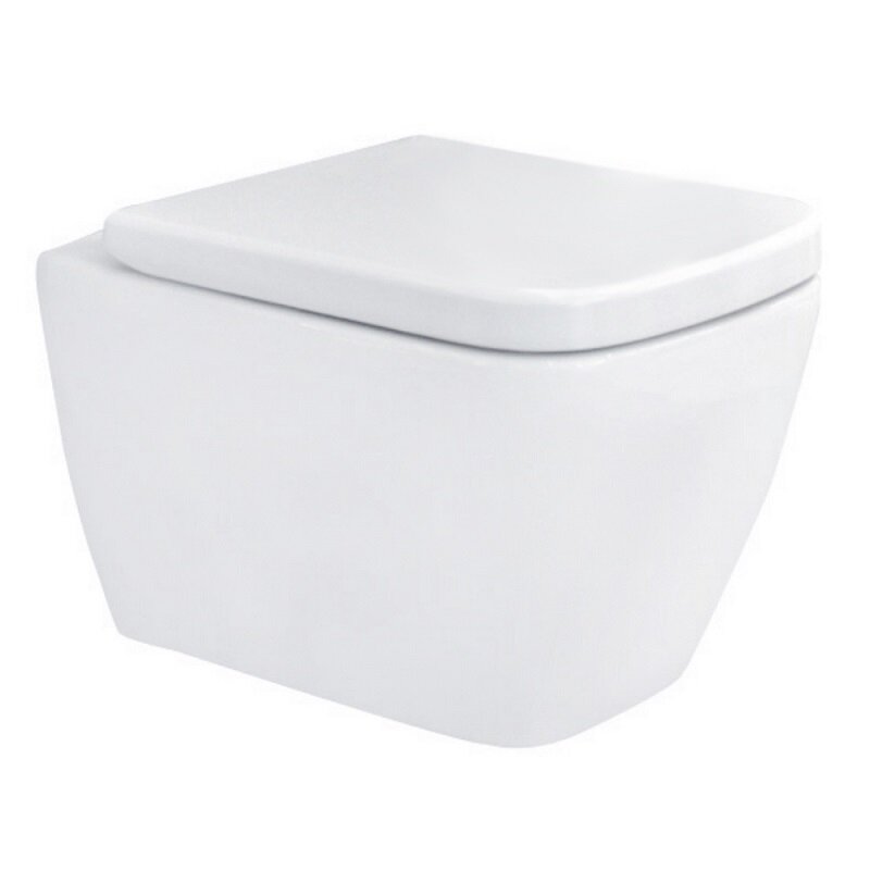 Изображение товара Подвесной унитаз Gural VIT Nova NO31DAK01 безободковый с сиденьем Duroplast белый