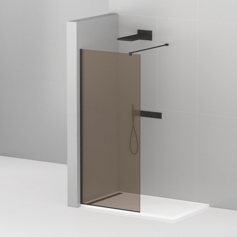 Изображение товара Душевая стенка Cezares Liberta 100 см бронза черный профиль итальянское качество