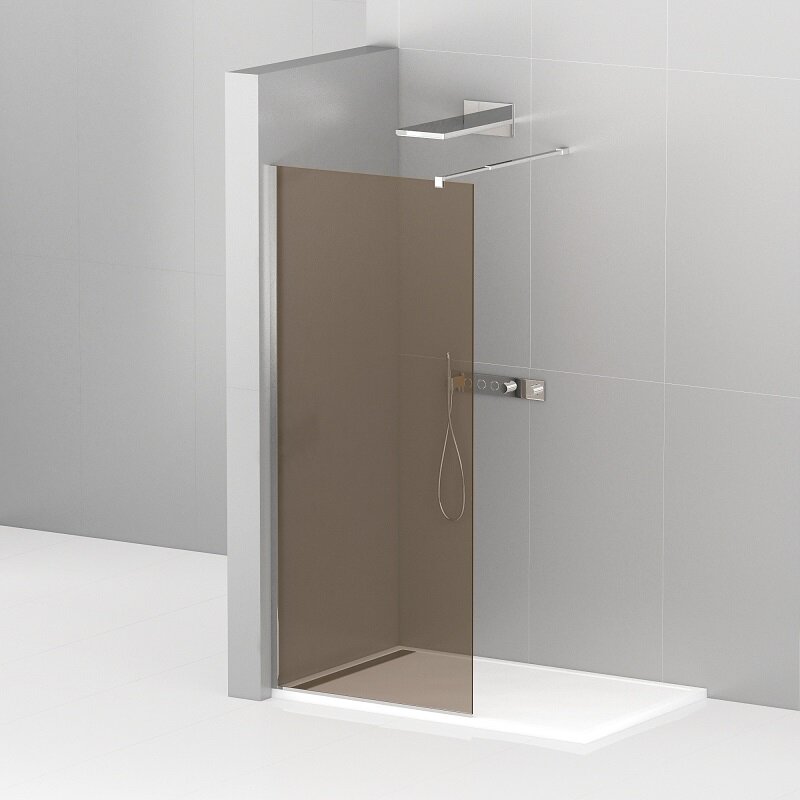 Изображение товара Душевая стенка Cezares Liberta 110 см со свободным входом стекло бронза