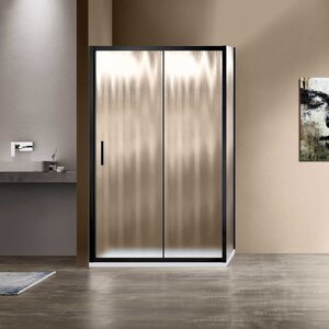 Изображение товара Душевой уголок Vincea Garda 120 x 90 см, прямоугольный, дверь раздвижная, стекло шиншилла, профиль черный, VSR-1G9012CHB
