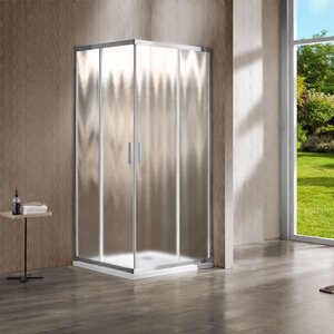 Изображение товара Душевой уголок Vincea Garda, 120 x 100 см, прямоугольный, двери раздвижные, стекло шиншилла, профиль хром, VSS-1G1012CH