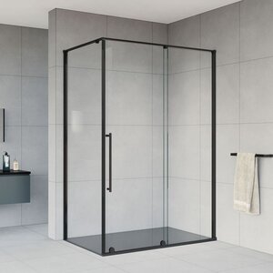 Изображение товара Душевой уголок Vincea Arno VSR-1A 120 x 90 см прямоугольный, дверь раздвижная, стекло прозрачное, черный, VSR-1A9012CLB