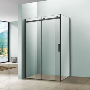 Изображение товара Душевой уголок Vincea Como 120 x 100 см, прямоугольный, дверь раздвижная, стекло прозрачное, профиль черный, VSR-1C1012CLB