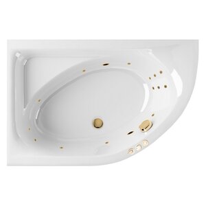 Изображение товара Ванна гидромассажная Excellent Aquarella Smart 150 x 100 см, левая, белый/золото, WAEX.ARL15.SMART.GL