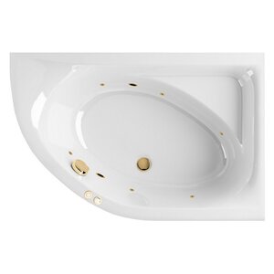Изображение товара Гидромассажная ванна Excellent Aquarella Soft 170x110 см угловая белый золото