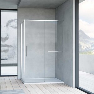 Изображение товара Душевой уголок Vincea Slim Soft, 120 x 100 см, прямоугольный, дверь раздвижная, стекло прозрачное, хром, VSR-1SS1012CL