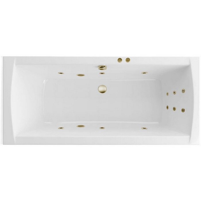 Изображение товара Ванна гидромассажная Excellent Aquaria Lux Line 180 x 80 см, белый/бронза, WAEX.AQU18.LINE.BR