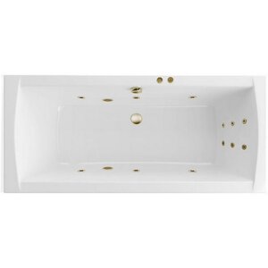 Изображение товара Ванна гидромассажная Excellent Aquaria Lux Line 180 x 80 см, белый/бронза, WAEX.AQU18.LINE.BR