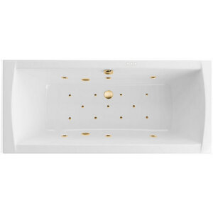 Изображение товара Гидромассажная ванна Excellent Aquaria Lux Relax 180x80 см белый золото с гидромассажем и хромотера