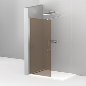 Изображение товара Душевая стенка Cezares Liberta 90 см со свободным входом, стекло бронза, профиль хром, LIBERTA-L-1-90-120-BR-Cr