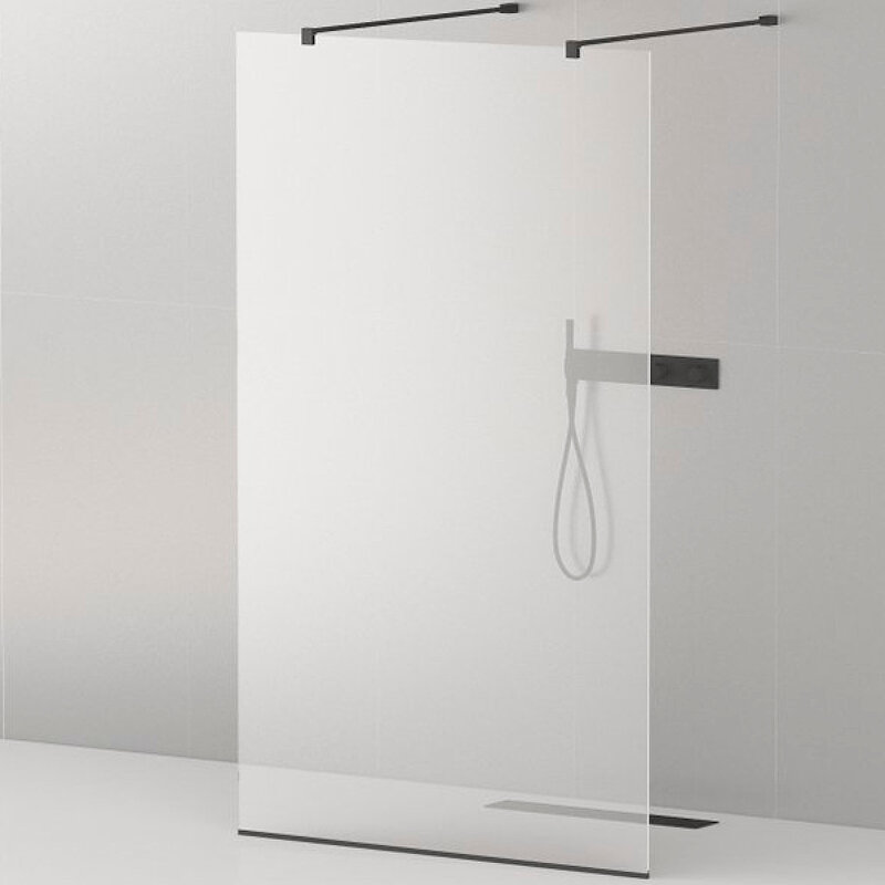 Изображение товара Душевая стенка Cezares Liberta 110 см со свободным входом прозрачное стекло черный профиль