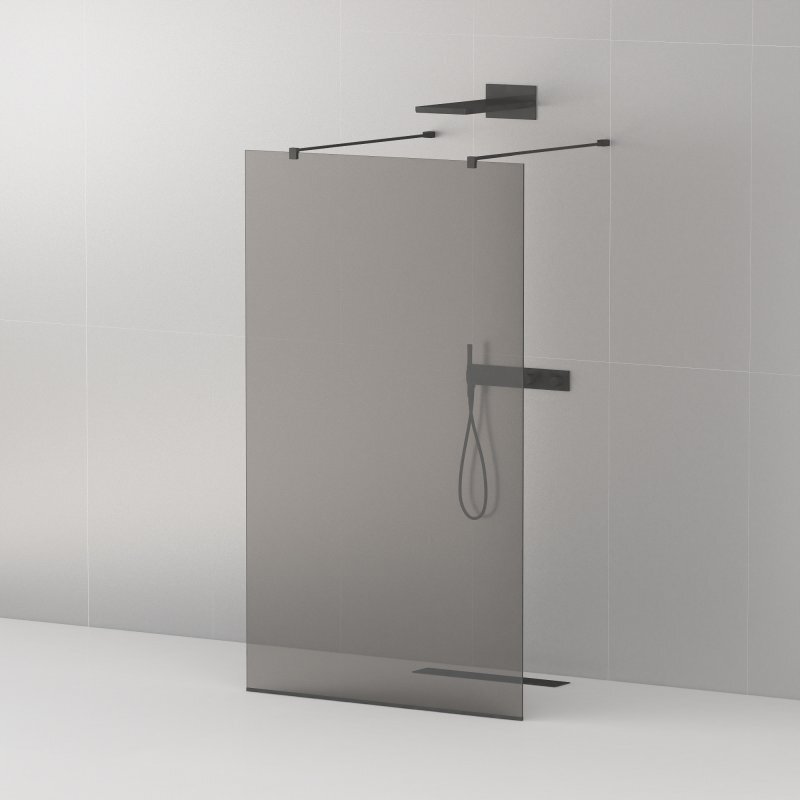 Изображение товара Душевая стенка Cezares LIBERTA-L-2-120-120-GR-NERO графит черный матовый 120 см