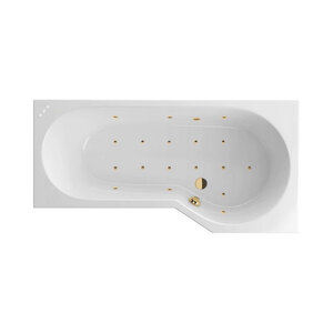 Изображение товара Ванна гидромассажная Excellent Be Spot Relax 160 x 80 см, правая, белый/золото, WAEX.BSP16.RELAX.GL
