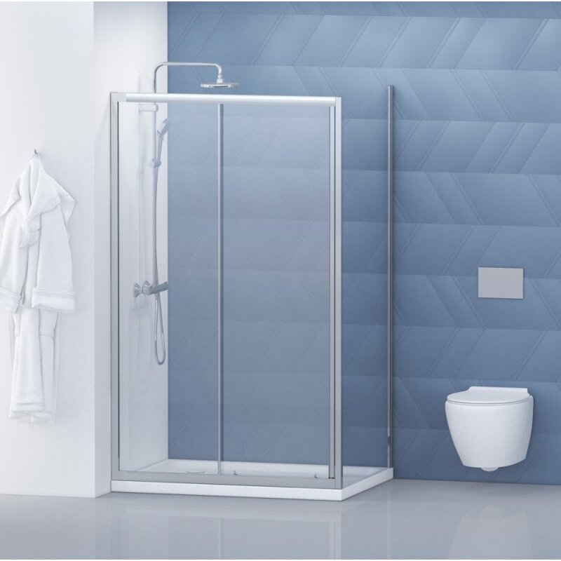 Изображение товара Душевой уголок BelBagno Due 120x80 см прямоугольный стекло хром