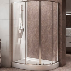 Изображение товара Душевой уголок BelBagno Due, 120 х 80 см, асимметричная, стекло прозрачное, профиль хром, DUE-RH-2-120/80-C-Cr