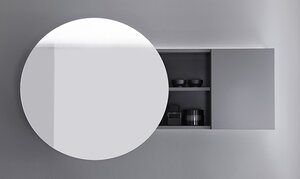 Изображение товара Зеркальный шкаф Burgbad Coco 120 см, с подсветкой, подвесной, серый, SPIK120 L F2841