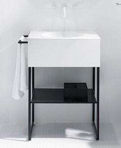 Изображение товара Тумба с раковиной Burgbad Coco 60 см напольная белый глянец Германиия