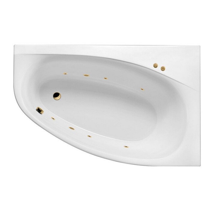 Изображение товара Ванна гидромассажная Excellent Kameleon Soft 170 x 110 см, правая, белый/золото, WAEX.KMP17.SOFT.GL