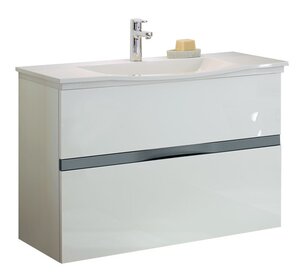 Изображение товара Тумба с раковиной Burgbad Orell 93 см подвесная белый глянцевый Германия