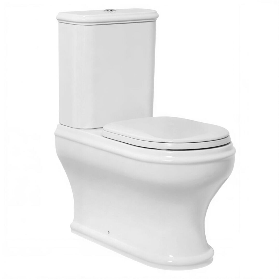 Изображение товара Напольный унитаз Azurra Charme, белый, CHVCMP000000BI/(CHA100/MBP bi)/CHCSMB000000/(CHA400/MBL bi)