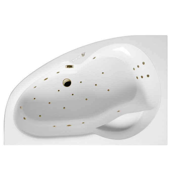 Изображение товара Ванна гидромассажная Excellent Newa Ultra 160 x 95 см, левая, белый/бронза, WAEX.NEL16.ULTRA.BR