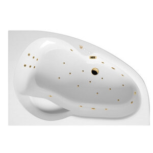 Изображение товара Ванна гидромассажная Excellent Newa Ultra 160 x 95 см, правая, белый/золото, WAEX.NEP16.ULTRA.GL