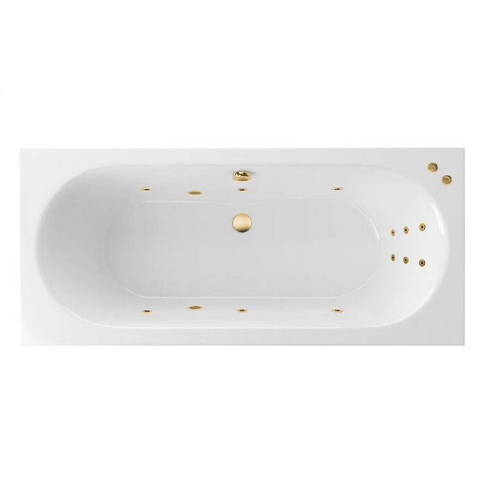 Изображение товара Ванна гидромассажная Excellent Oceana Line 180 x 80 см, белый/золото, WAEX.OCE18.LINE.GL